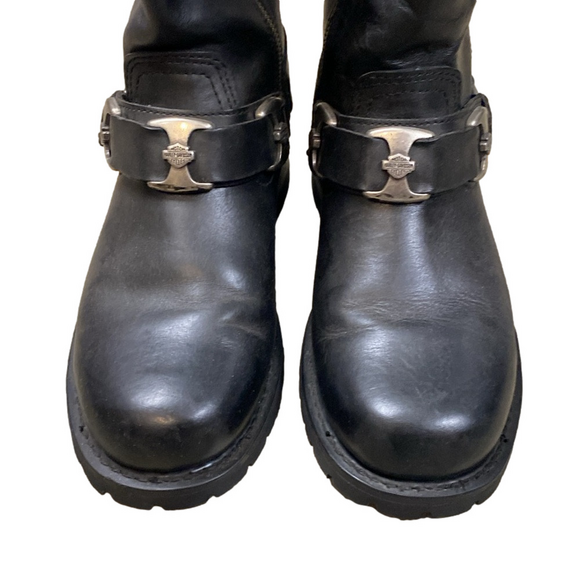 Harley Davidson Black Women’s Moto Leather Boots | Size 9.5 Great Condition - Picture 5 of 10